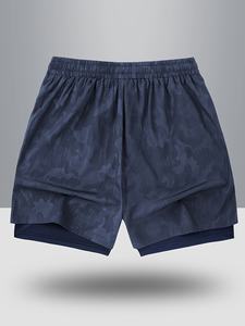 Shorts de course athlétiques pour hommes à séchage rapide, camouflage, légers, respirants, pour la salle de sport, l'entraînement, avec taille élastique, sport - Product Image 2