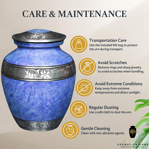 Urne funéraire pour adulte, bleu argenté, style européen et américain, 220 pouces cubes, écologique, durable, design personnalisable - Product Image 6