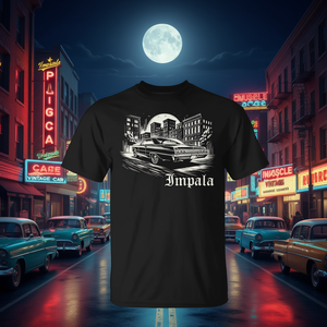 Impala Muscle Car Vintage Classic T-Shirt Noir Chemise graphique pour hommes - Product Image 3