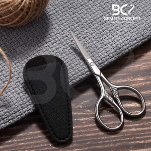 Ciseaux à cuticules de précision en acier inoxydable pour droitiers, durables, pour manucure, pédicure, soin des sourcils, courbés et affûtés, noirs - Product Image 2