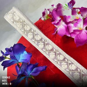 Bordes de encaje bordados de primera calidad hechos a medida para prendas y accesorios. Disponible en una variedad de colores anchos bordados - Product Image 6