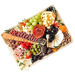 Bandeja de servicio desechable para fiesta ecológica, plato de fiesta cuadrado para catering y bodas, bandeja de hoja de palma orgánica, Cuadrado de 14x10 - Product Image 3