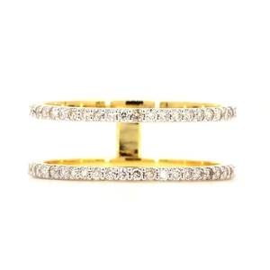 Anillo de Boda de Doble Hilera de Diamantes de Oro de Lujo para Mujer - Product Image 5