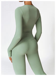 2025 vente chaude taille haute résistant à l'eau Leggings motif solide taille élastique Spandex/Nylon ensembles - Product Image 6