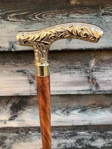 NEW SOLID ANTIQUE SOLID BRASS HANDLE WOODEN WALKING <b>STICK</b> CANE <b>VINTAGE</b> DESIGNER - Product Image 4