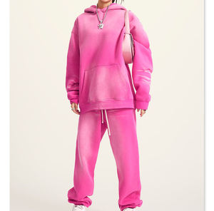 Custom LOGO Sweatsuits Acid Wash Custom logo <b>Slim</b> Fit Solid Color Puff Print Sweatpants and Hoodie Set Men Tracksuit Puff Print Hoodies Tracksuit Sweat Suits Embroidery <b>Patch</b> - Product Image 4