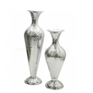 Nickel poliertes Metall Craft Aluminium Flaschen vase dekorative Tischplatte Blumenvasen Lieferant aus Indien