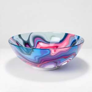 Bol en résine brillante 3D, motifs en spirale artistiques uniques, vaisselle moderne décorative vibrante pour la salle à manger, service de table, utilisation domestique - Product Image 5
