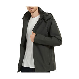Nouvelle veste coupe-vent personnalisée à fermeture éclair complète à capuche pour hommes veste coupe-vent légère d'entraînement imperméable pour hommes - Product Image 6