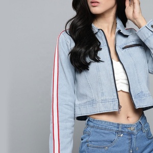 2020 nouveau Design coton à manches longues femmes en détresse veste en jean déchiré dame - Product Image 4