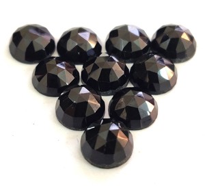 สปินเนลสีดำธรรมชาติโรสปินเนลสีดำทรงหลวมขนาด4มม. ตัดเป็นวงกลม - Product Image 2