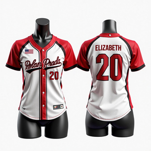 Uniforme de equipo de béisbol de poliéster de malla transpirable con estampado digital totalmente personalizado - Product Image 2