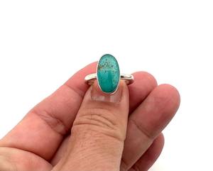 Estilo bohemio 925 plata esterlina turquesa piedra preciosa anillo joyería hecha a mano anillo de plata joyería para mujer regalo de boda para ella - Product Image 1