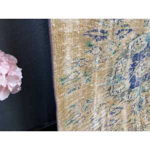 Vintage Turkish Area Rug 4.4x9 ft, <b>Brown</b> <b>Wool</b> Rug - Product Image 4