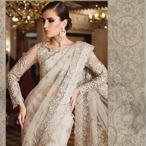 Vente chaude magnifiquement conçu femmes Saree mariage et fête porter à la main brodé Sarees nouveau Design femmes robes de soirée - Product Image 6