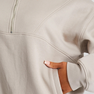 Sweats d'hiver pour femmes de haute qualité Nouveau style Demi-fermeture éclair Logo imprimé personnalisé Léger-Disponible au prix de gros - Product Image 6