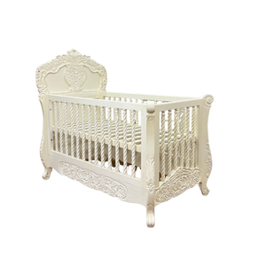 CAMA CUNA CREMA TALLADA MUEBLES DE GUARDERÍA - Product Image 1