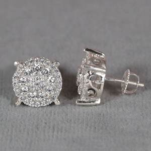 ต่างหูเพชรกลมสีทอง14 KT สวยสดใสเหมาะสำหรับทุกโอกาส - Product Image 2