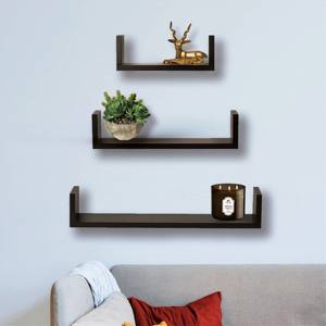 Estantes Flotantes Naturales para Guardería, Soportes y Estantes de Almacenamiento de Madera Maciza, Compre Arte Mural Tallado, Soporte de Pared Metálico, Juego de Estantes de Pared - Product Image 6