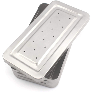 Caja de Acero Inoxidable para Instrumentos, 30x15x6 cm, Perforada, Calidad Premium, Estándar de Seguridad MOL - Product Image 1