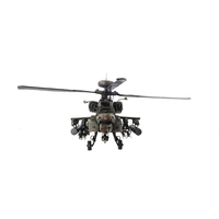 OMH AJ008 Ah-64 Apache 1:39 Modèle en bois autoportant peint à la main, décoration de bureau et de maison, objet d'art et de collection, cadeau de vacances