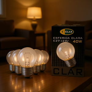 40W <b>E27</b> Clear Incandescent Spherical <b>Bulb</b> - Product Image 3