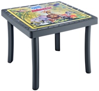 Mesa Infantil de Plástico Blanca, Resistente y Moderna, con Diseños de Animales, Multiusos, para Jugar, Comer, Dormitorio, Escuela, Parque, Interior y Exterior