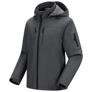 Vestes d'extérieur en vente chaude Veste softshell à manches longues coupe-vent imperméable et logo personnalisé pour hommes - Product Image 1