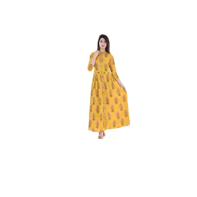 खरीदने पूर्ण आस्तीन फैंसी डिजाइनर पीले रंग अनारकली शैली पहने महिलाओं के लिए सूट भारत में निर्माण