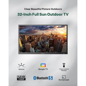 32-Inch Smart Outdoor <b>TV</b> with Full Sun Visibility 1500 Nits Brightness Waterproof Voice Control Remote for Patio Deck - Product Image 6
