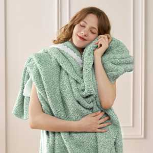 Manta de tiro de punto cepillado transpirable ecológica verde 50 ''x 60'' para sofá cama sofá - Product Image 2