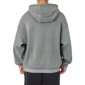 Sudaderas con Capucha de Algodón 100% con Hombros Caídos, Estampado Digital, Forro Polar, Cierre de Cremallera, Resistentes al Viento, Ecológicas para Hombre - Product Image 4