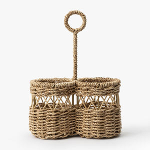Sea grass <b>cutlery</b> storage caddy direct from supplier seagrass utensil organizer flatware holder - Product Image 2
