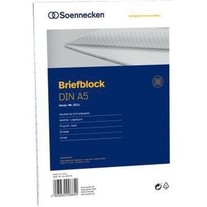 สมุดจดบันทึก DIN A5 แบบมีเส้นบรรทัด 70 กรัม/ตร.ม. สีขาว 50 แผ่น SOENNECKEN - Product Image 1