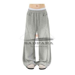 Pantalon de survêtement d'été en coton éponge décontracté pour hommes Logo personnalisé Baggy Straight Leg Quick Dry Elastic Fitness Jogging Sweatpants - Product Image 2