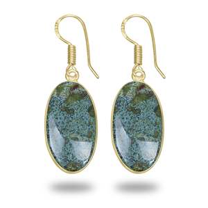 Boucles d'oreilles en jaspe sang de dragon naturel en gros, plaquées or 18 carats, pierres précieuses pour bijoux, disponibles en vrac, nouvelle arrivée - Product Image 4