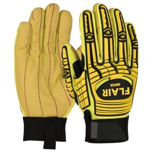 TPR Impact Protection Safety Glove with <b>Corded</b> Cotton Palm and Spandex Back Daily Use - Product Image 4