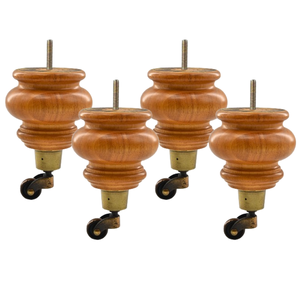 Pieds de meubles ronds robustes en bois massif tourné de qualité supérieure pour canapé-lit et table avec finition naturelle - Fabricant OEM sur mesure - Product Image 1