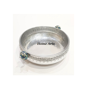 Le plus nouveau bol de chocolats d'acier inoxydable de bol de nourriture de vaisselle de conception avec le plateau de résine et le couvercle acrylique en Inde - Product Image 3