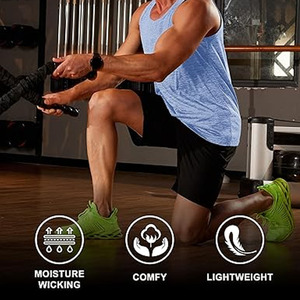 Camiseta sin Mangas con Cuello en V de Poliéster/Algodón Transpirable Hecha a Medida para Hombre, Ropa de Gimnasio para Entrenamiento - Product Image 4