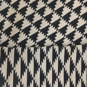 Sacs fourre-tout écologiques en jacquard noir crémeux beige Sac à provisions en coton réutilisable pour femmes Tissu teint en fil de chaîne tissé - Product Image 5