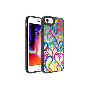 Funda Trasera de Silicona Brillante de Lujo, Serie JoieCreatif, Diseño de Corazón con Espejo para iPhone 8 Plus, Protege la Cámara - Product Image 1