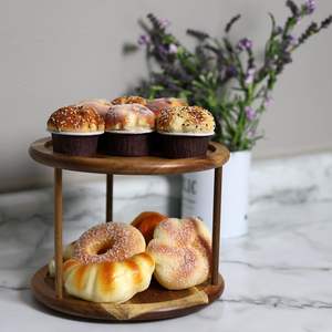 Plato redondo para servir-Bandeja para servir de 2 niveles para Postres, galletas, té, especias y bandeja para servir aperitivos - Product Image 3