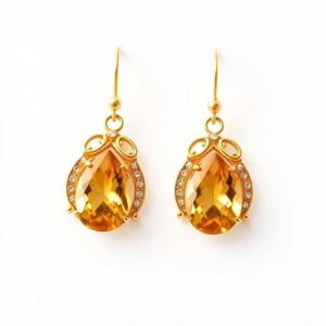 ต่างหูห้อยซินเซอร์โคเนียสีใสสำหรับ925เครื่องประดับแฟชั่นสีเหลืองดีไซน์ใหม่ล่าสุด - Product Image 5