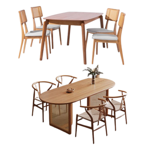 Venta caliente de madera de teca sólida juego de mesa de comedor con 4-6 sillas para muebles de comedor directo de fábrica - Product Image 5