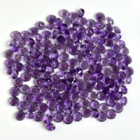 Lote de Amatistas Moradas Naturales de 4mm Talla Redonda para Fabricación de Joyería, Gema Suelta Facetada y Calibrada de Alta Calidad