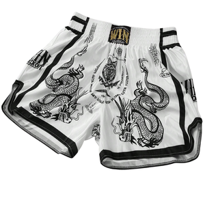 ผู้ผลิตชุดมวยไทยแบบกำหนดเอง OEM กางเกงคิกบ็อกซิ่งคุณภาพพรีเมียม กางเกง MMA สำหรับการต่อสู้ พร้อมโลโก้ด้านหน้าแบบซับลิเมชั่น อุปกรณ์ศิลปะการต่อสู้ - Product Image 3