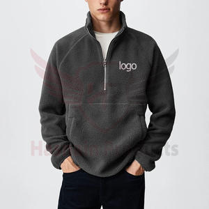 Venta al por mayor de sudadera con media cremallera logotipo personalizado bordado streetwear cuello alto High Street Tallas grandes camisas de hombre de Pakistán - Product Image 6