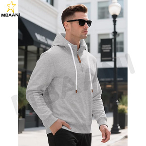 Pull à capuche en polaire pour hommes, manches longues, fermeture éclair, mode. - Product Image 3