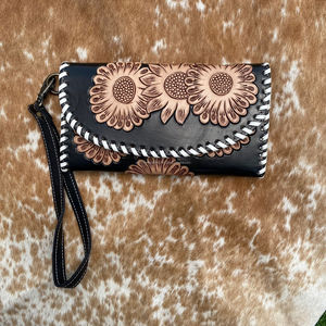 กระเป๋าคลัทช์สำหรับใส่โทรศัพท์ลายดอกไม้ดีไซน์ทันสมัยกระเป๋าเงินหนังสไตล์ตะวันตกอเนกประสงค์มาใหม่ - Product Image 3